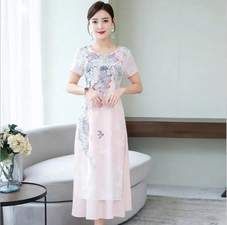 Платье с вышивкой cheongsam лето 2019 | Женская одежда