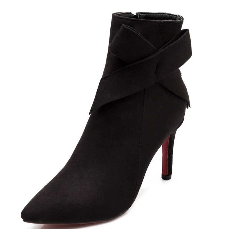 ENMAYLA   Pointed Toe  Super High (8cm-up)  Winter  Women Boots 2018  Ankle Boots for Women   Size 34-39 LY132