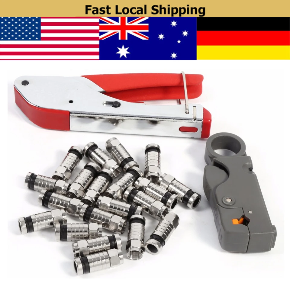 1 Set Coaxial Cable Wire Stripper F Type Compression Tool Kit For RG58