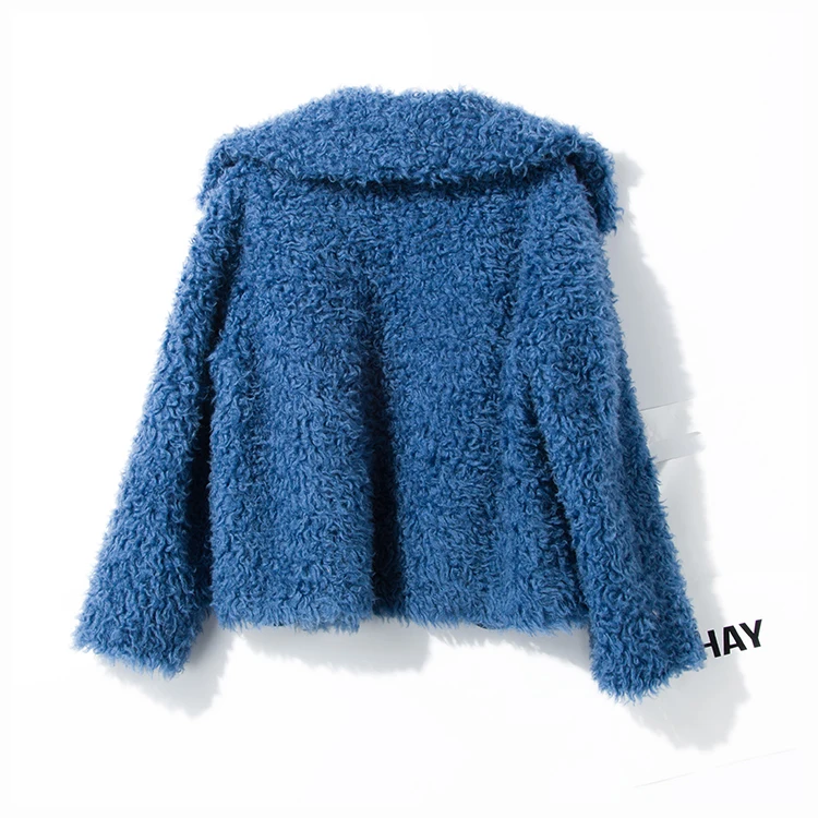 Шерстяная куртка из овечьей шерсти женская меховая подкладка из искусственной замши пальто Зимняя Толстая теплая rf1901
