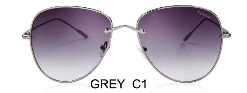 FEISHINI фирменный дизайн магазин счетчики большая рамка Пилот Солнцезащитные очки женские UVB очки модные летние цветные Солнцезащитные очки Мужские зеркальные - Цвет линз: MTYJ004 black