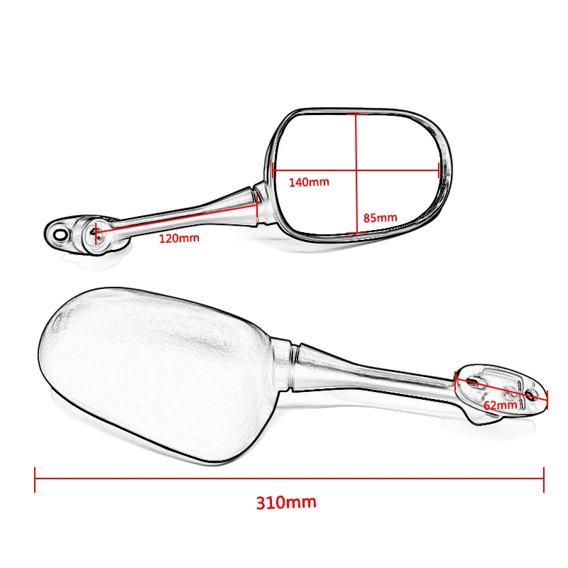 Nuoxintr Rearview Mirrors Motorcycle Black Mirrors For Honda CBR600RR CBR 600 RR 03-08 1000RR 04-07 2004 2005 2006