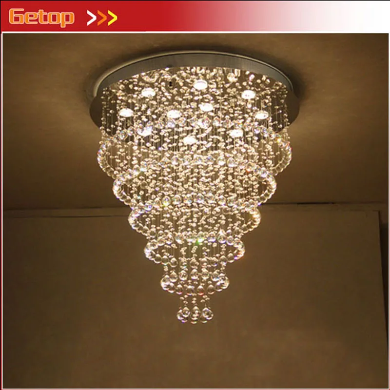 

Hot Sale Luxury K9 Crystal GU10 LED Chandelier Round Shape Ceiling Lamp for Living Room Bedroom Restaurant Study