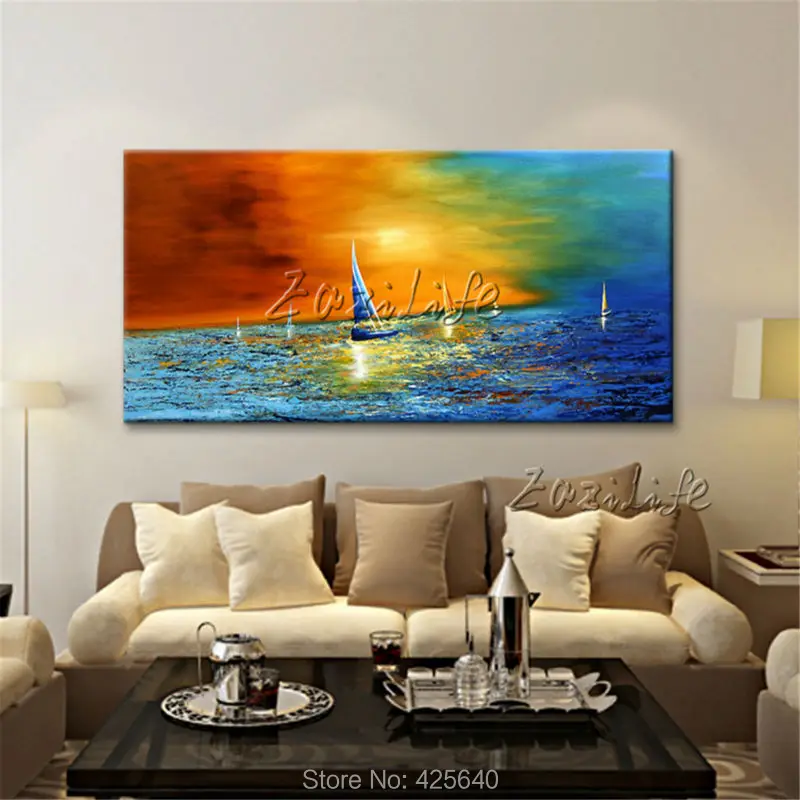 Canvas oil painting Yacht ship sailing boat Hand painted modern abstract Wall art Pictures for living room home decor walldecor3 Canvas oil painting Yacht ship sailing boat Hand painted modern abstract Wall art Pictures for living room home decor walldecor3