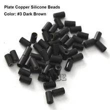 Пластины края Силиконовые медные микро-кольца 4,0*3,0*4,0 мм блонд 1000 шт/партия дредлок бусины клипсы для волос для косичек