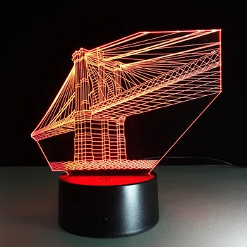 

7 Color Bridge Lamp 3D Visual Led Night Lights for Kids Touch USB Table Lampara Lampe Baby Sleeping Nightlight Sensor Lamp