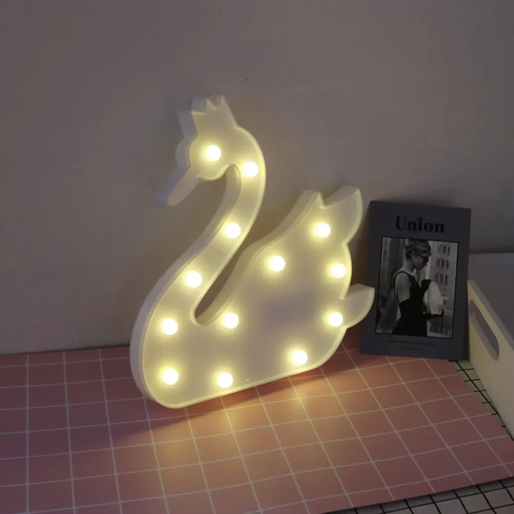 Luminaria Unicornion оригинальная Ночная подсветка 3D лампа Лебедь вечерние лампы шатер письмо знак Рождество светящиеся огни подарок для маленьких детей Декор - Испускаемый цвет: Swan White