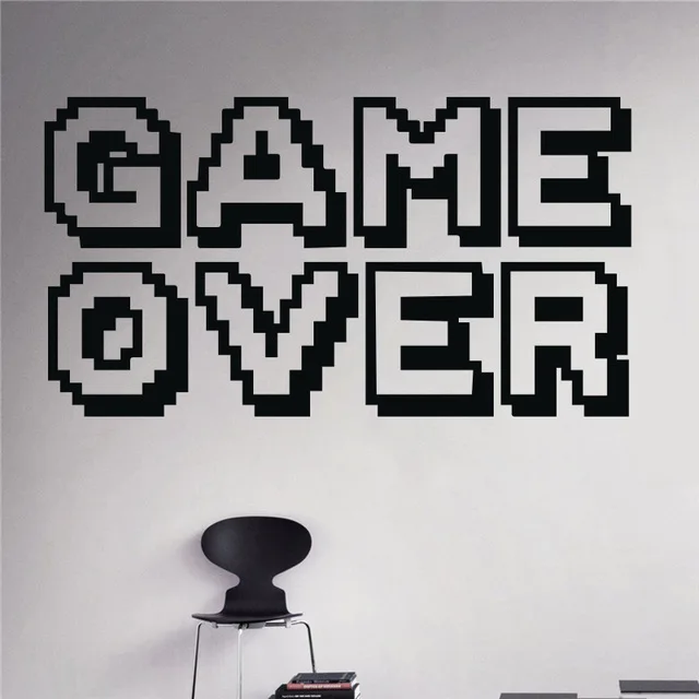 Настенные виниловые наклейки Game Over для мальчиков|wall mural|wall stickerdecorative wall stickers |