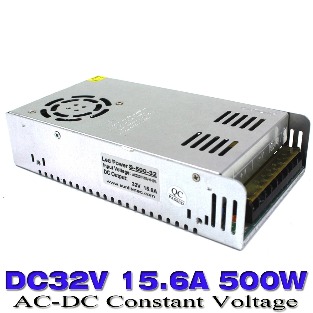 Одиночный выход импульсный источник питания 32V 15.6A 500W Трансформатор 110V 220V AC DC DC32V