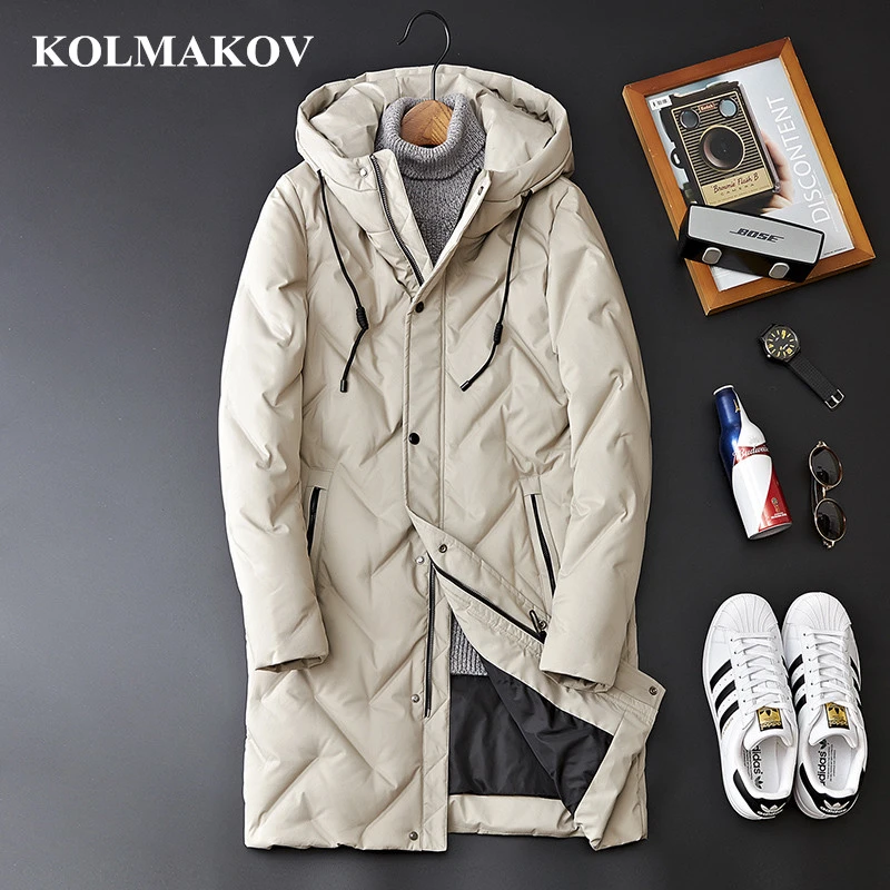 black puffer KOLMAKOV 2020 Men's Winter Coats Top Quality 85% White Duck Down Jackets Men M-3XL High Quality Casual Thicken Jackets Coats Man white puffer coat