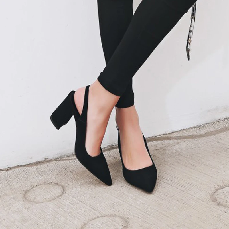 Women's Stylish Pointed Toe Suede High Heels-3