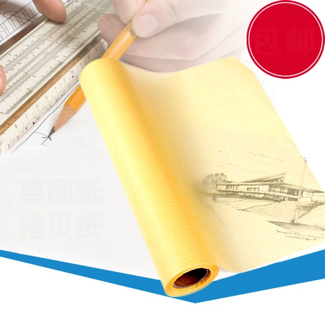 White 46Mx30CM Super Transparent Draft Sketch Butter Paper Tracing Paper  Roll for Painting - AliExpress