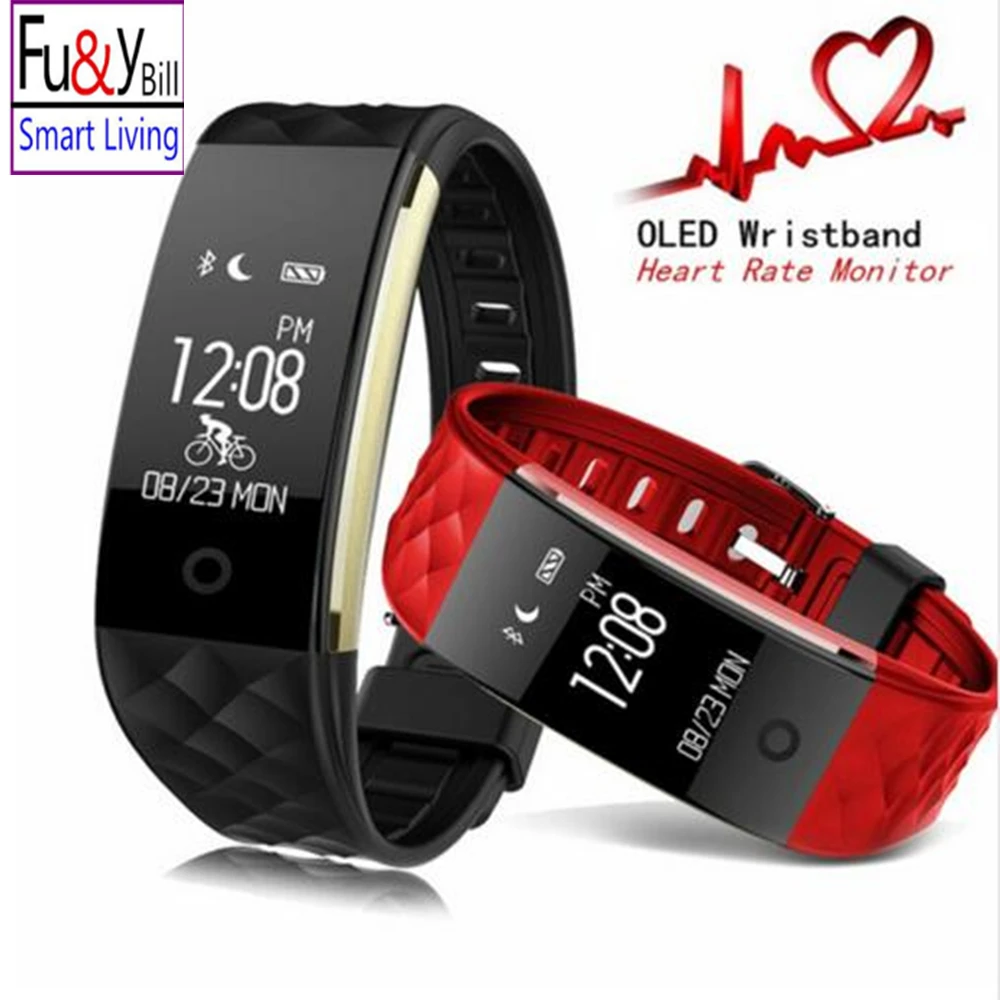 Fu y Bill S2 Smart band Bluetooth Waterproof Smart Band Heart rate monitor Pedometer Fitness Tracker
