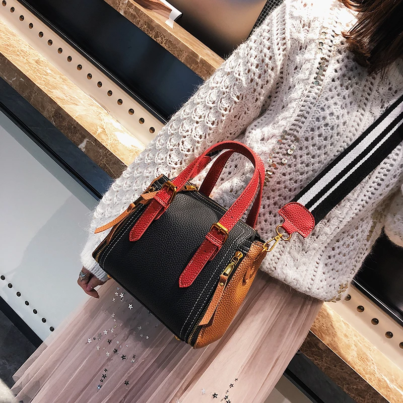 2018 JANESPRI Women Bag Handbag Tote Over Shoulder Crossbody Autumn Winter Leather Brand Panelled Casual Designer Female Bolsas (2)