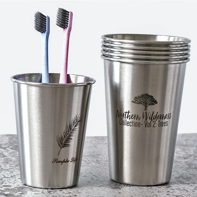 Beli Eropa Stainless Steel Cangkir Minum Obat Kumur Piala Sikat Gigi Holder Air Teh dan Aksesoris Kamar Mandi