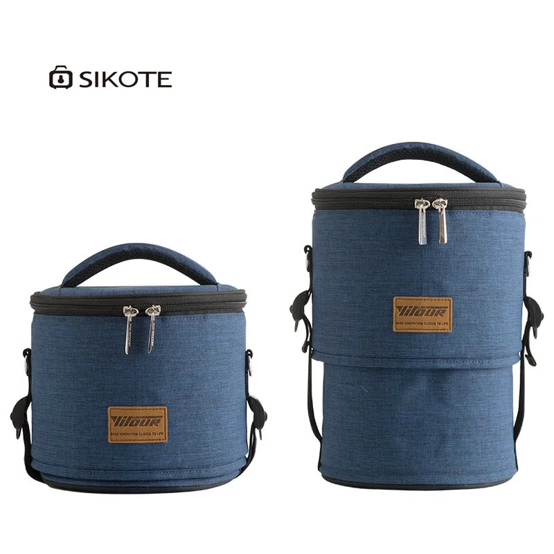 

2018 new drum insulation bag portable Oxford cloth lunch bag aluminum film round with rice bag thickening