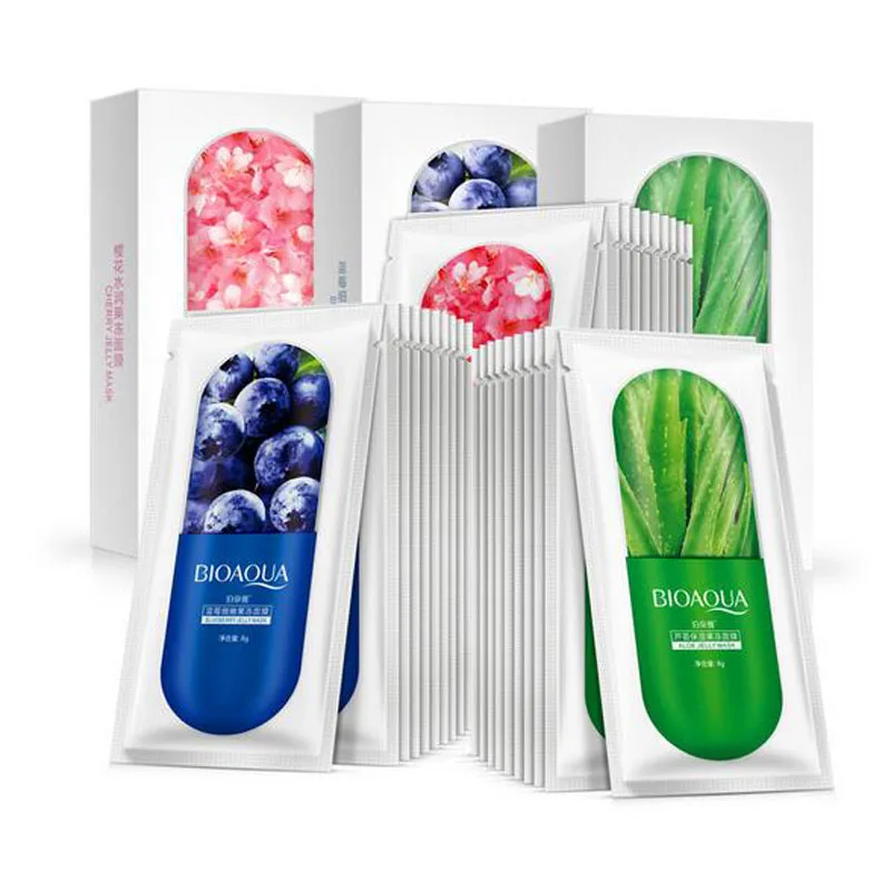 

Bioaqua 10pcs/lot Jelly Sleep Mask Moisturizing Jelly Mask Oil Control Smooth Tender Depth Replenishment Facial Mask