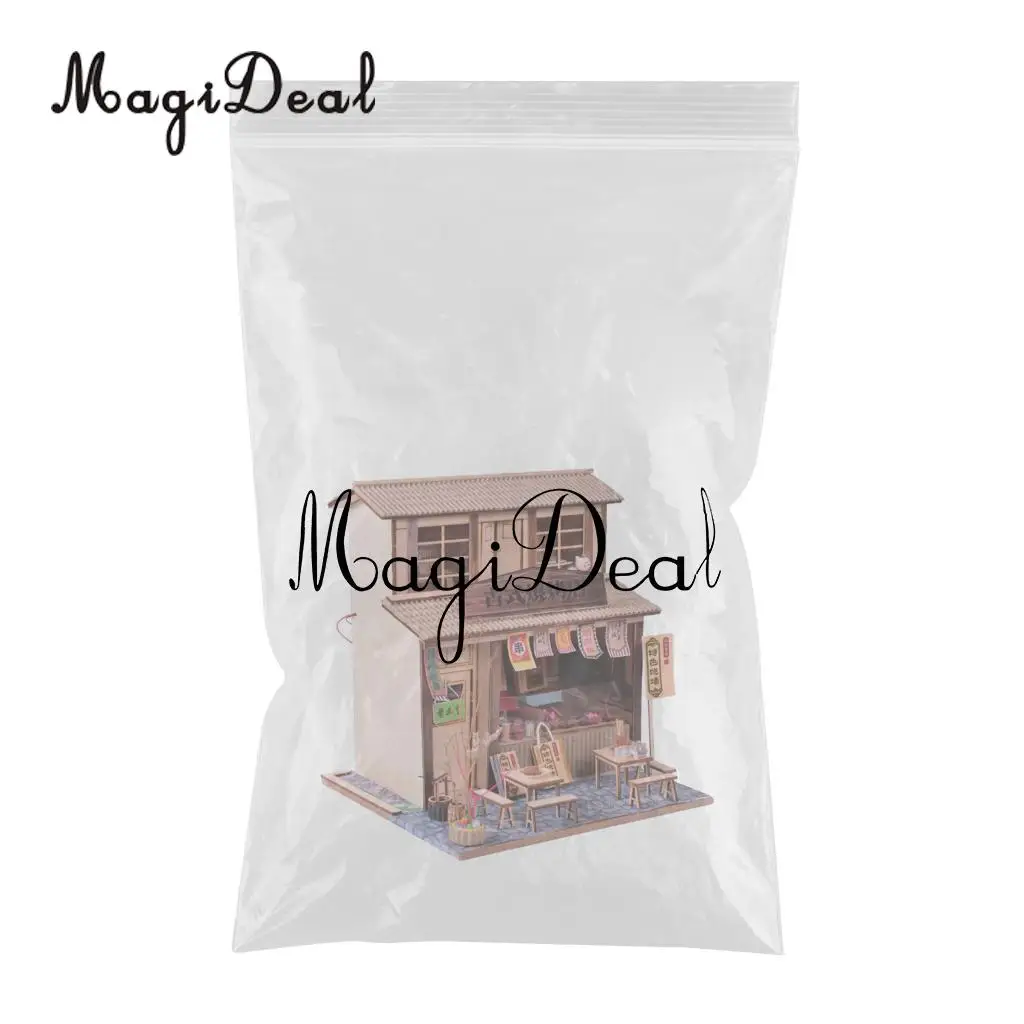 1/24 DIY Dollhouse Miniature Kit with Furniture, Light BBQ Restaurant Gift