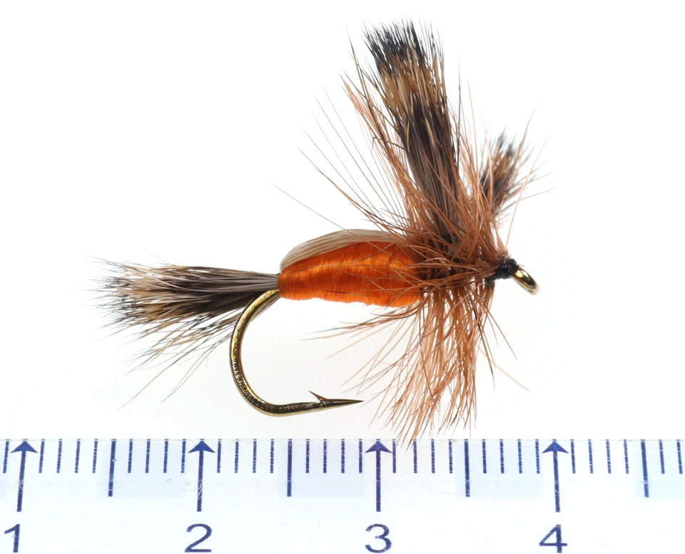 ICERIO 5PCS Orange Royal Humpy Dry Fly#8 Fly Trout Fishing Flies Lure