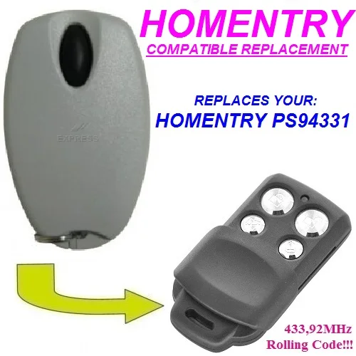 

10pcs for HOMENTRY PS 94331 compatible remote control 433.92Mhz