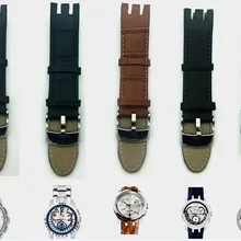 Ремешок из натуральной кожи с бамбуковым узором, ремешок для часов с застежкой, браслеты для Swatch YRS403 401 402G 412 413 418, ремешок для часов 21 мм