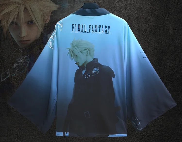 Игра аниме Final Fantasy Косплей костюмы облако Strife кардиган-кимоно плащ пижамы Халат пальто комбинезоны костюм