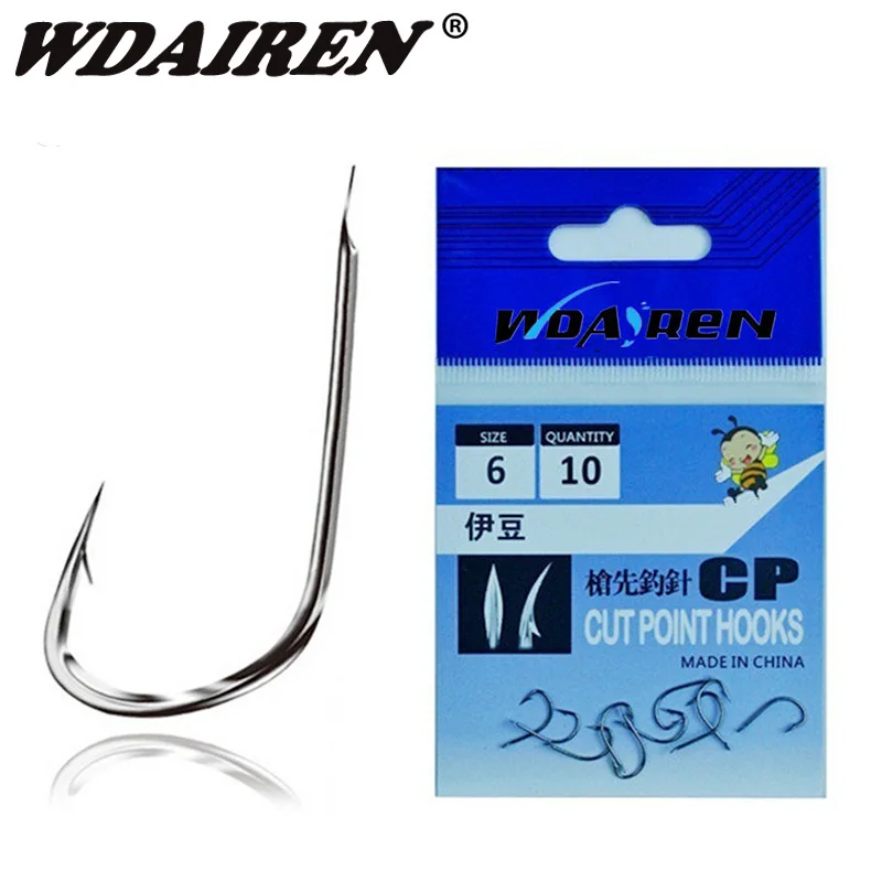 10pcs/pack high Carbon Steel Fishing Hook Fishhooks Durable Pesca Jig Head Fishing Hooks Flat head Carp Fishing Tackle Box