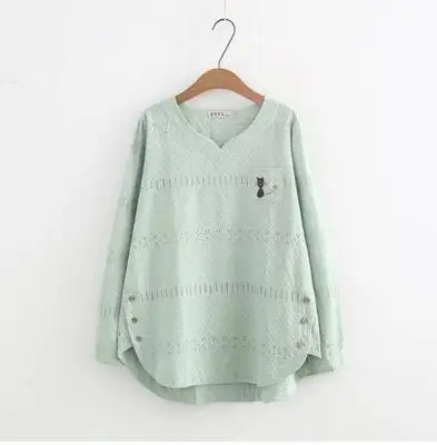 5 blusas Для женщин Длинные рукава Большие размеры Футболки Женский цветы выдалбливают Белый пуловер Футболка Свободные базовые футболки топы, рубашка женская 4XL - Цвет: 5