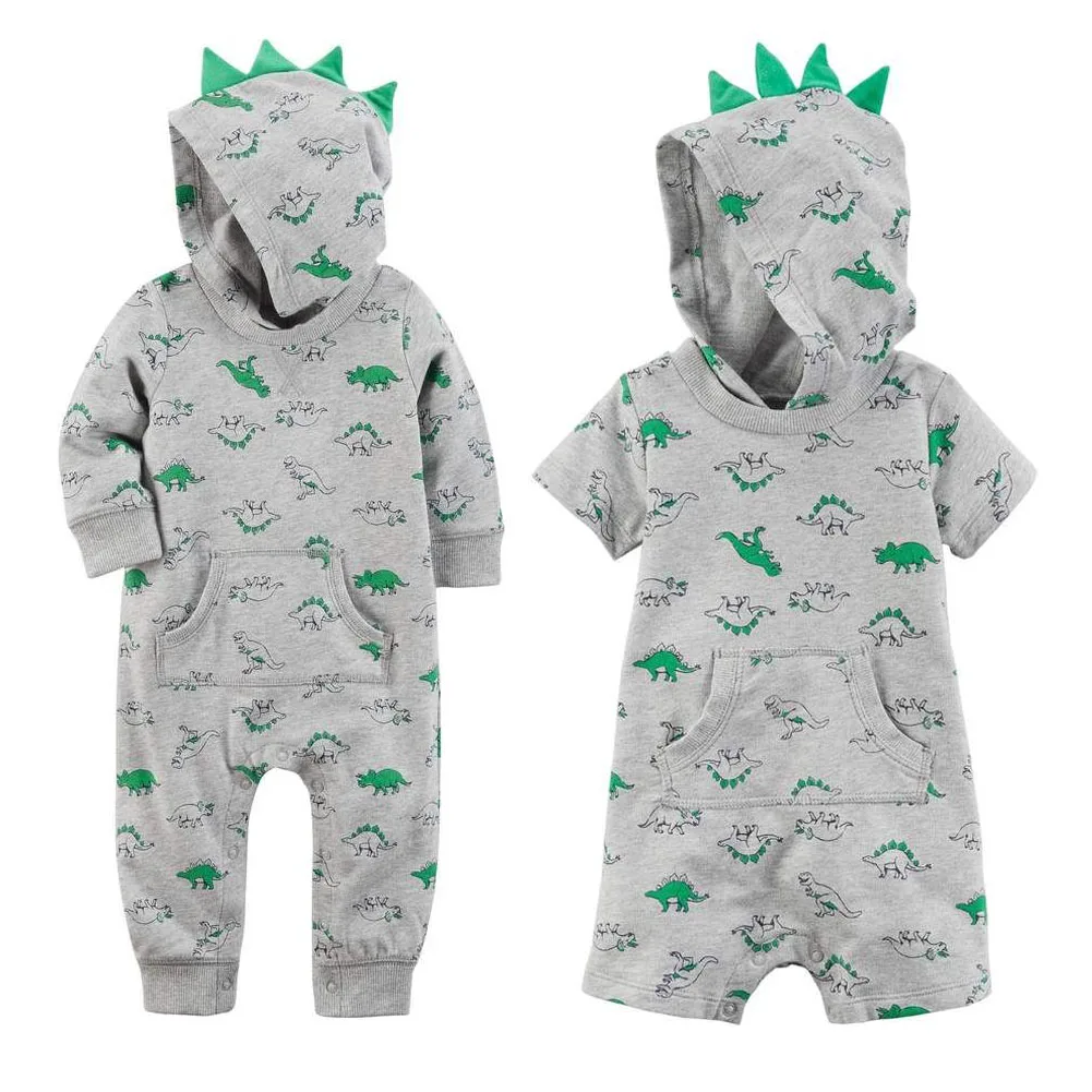 Emmababy новорожденных Для маленьких мальчиков девочки; Дети Длинные/короткие Cos мультфильм динозавра хлопковый комбинезон Детские