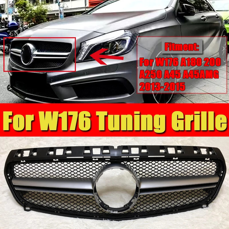 W176 A класс A45AMG решетка-гриль ABS серебристый A160 A180 A200 A220 A250 A45 решетки для моделей до 09/ без знака