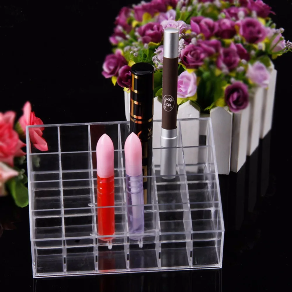 

24/36/40 Slots Acrylic Makeup Organizer cosmetic lipstick Organizer Holder Jewelry Box makeup brushes Storage Stand case