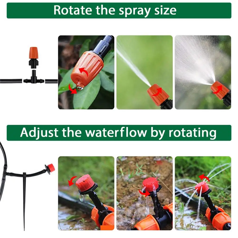 30 м/98.42FT Регулируемый капельница DIY автоматическое устройство орошения капельного Комплект для орошения полив цветов регулируемые