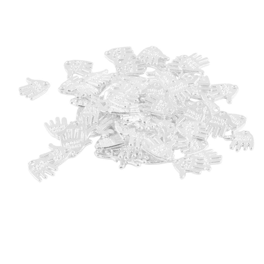 50 Pieces Hand Made Label Hand Finger Shaped Charms Pendant DIY Jewelry Findings 