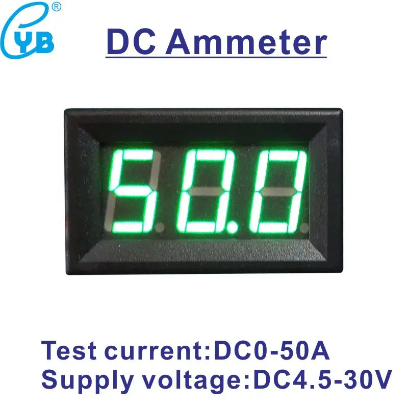 DC 50A измеритель тока 75мв светодиодный цифровой амперметр Амперметр индикатор