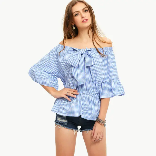 Gasa Mujer Camisa Blusas Slash Llegada 2017 Femenina Nueva Jc3TlK1F