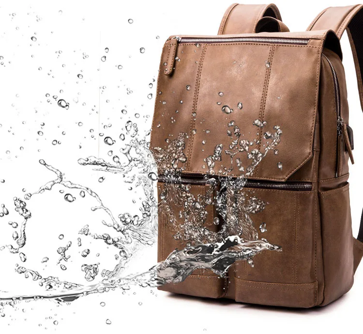 Модный мужской рюкзак из искусственной кожи, сумка для колледжа, Студенческая сумка для книг, рюкзак для путешествий, Мужская вместительная сумка