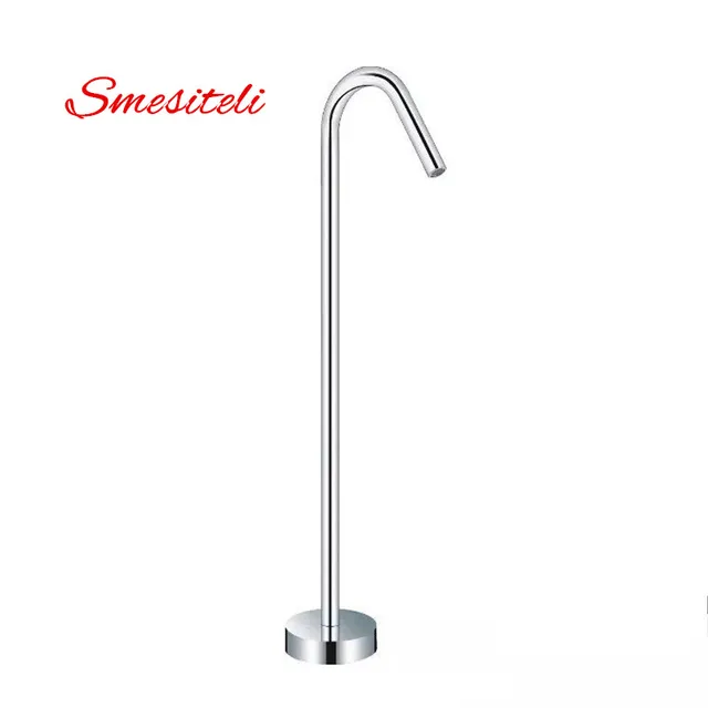 Smesiteli New Simple Style 100% Brass Chrome Or Matte Black Finish Floor Mount Bathroom Bath Tub Filler Freestanding Faucet Tap Chrome