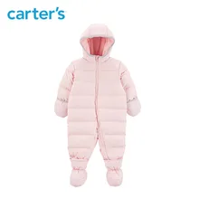 Carter’s seamless winter overalls for girls pink hooded snow wear baby girl snowsuit warm down parkas CL218K83/CL218K93