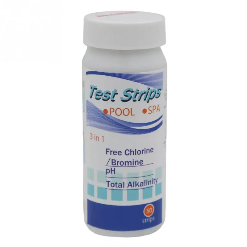 

50Pcs 3 In 1 Pool Chlorine Test Strip Bromine Water Hardness Spa PH Alkalinity