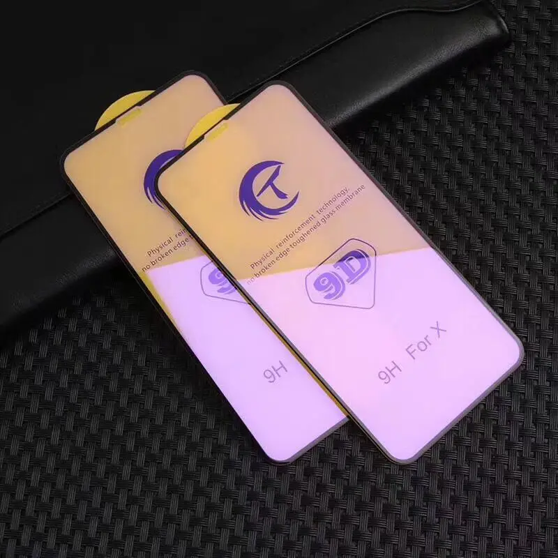 

9D Anti Blue Ray Tempered Protective Glass Film for iPhone 6 7 8 PLUS X Full Touch Screen Protector Cover for iPhone X Xs Max Xr