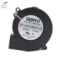 E0720H24B8AS-55 DC 24 В 0.14A 7020 7 см 70*70*20 мм 3 провода двойной шариковый подшипник охлаждения вентилятор