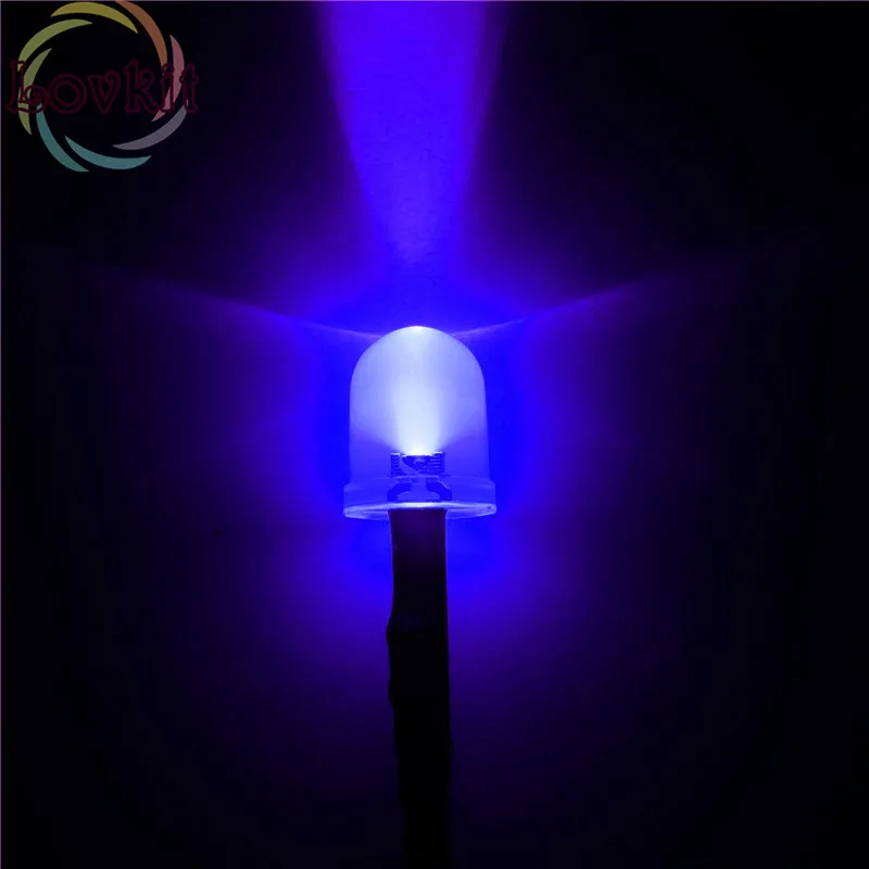 

20pcs 10MM 12v Pre-Wired Resistor Round Top uv/Purple Leds 12V DC 20cm Emitting Diode Led Lamp Light For car DIY