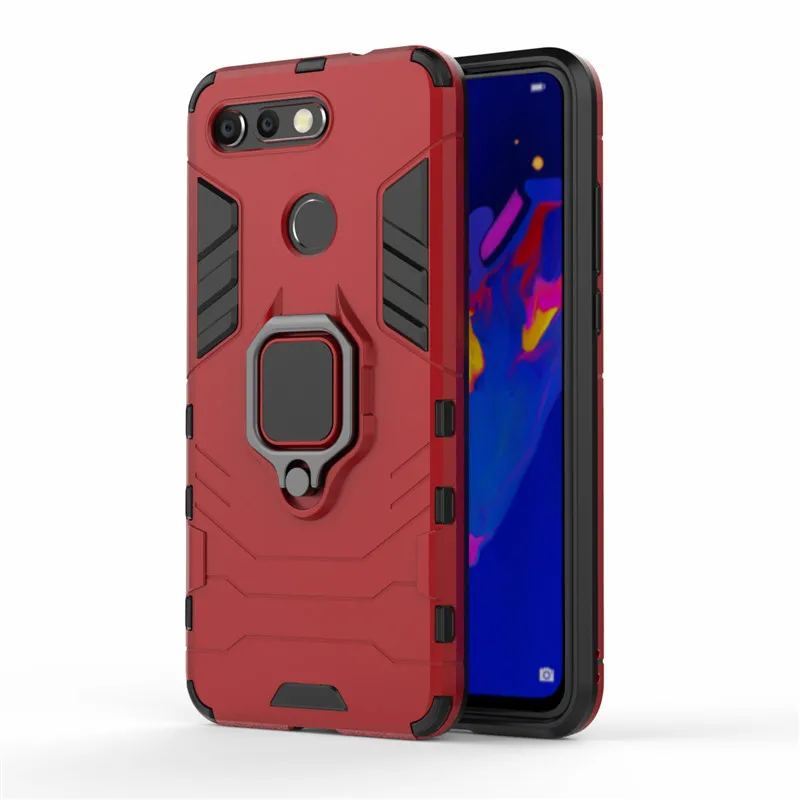 500 шт. чехол для телефона с кольцом на палец для huawei Honor V20 10 Lite V10 8X Max 8A 7A 7C 6X Play чехол s противоударный защитный чехол из ТПУ
