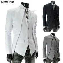 Mixcubic Мода Весна Осень корейский стиль Асимметричный дизайн костюма Мужчины Бизнес Повседневная обтягивающая модель сплошной цвет костюм для мужчин M-2XL