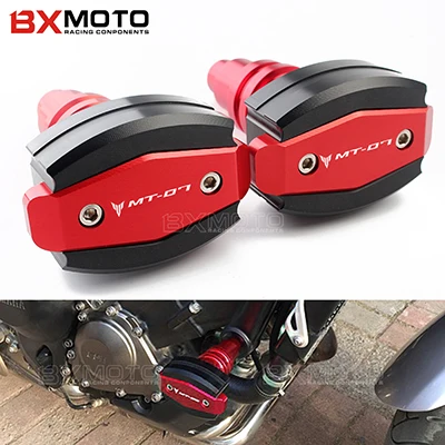 Слайдер рамы мотоцикла для Yamaha MT-07 MT07- CNC левые и Righ ползунки двигателя Краш-коврик защита от падения Защитная крышка - Цвет: red