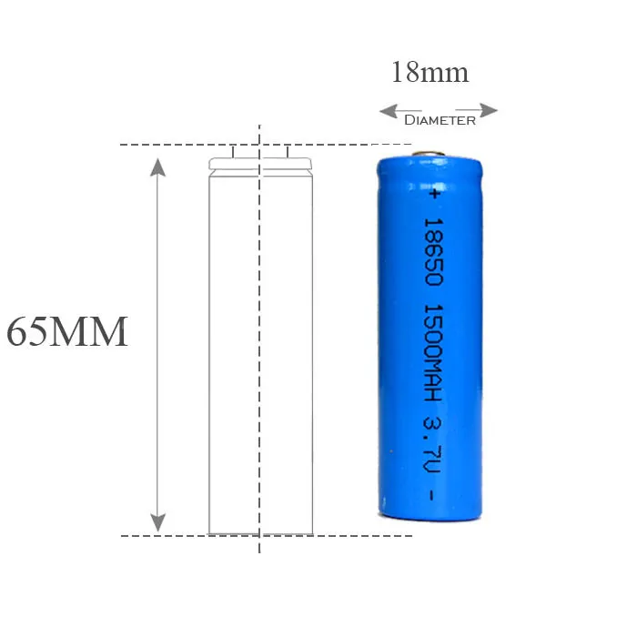 100 шт/партия 18650 1500mah3. 7 V аккумуляторная батарея для светодиодного фонарика