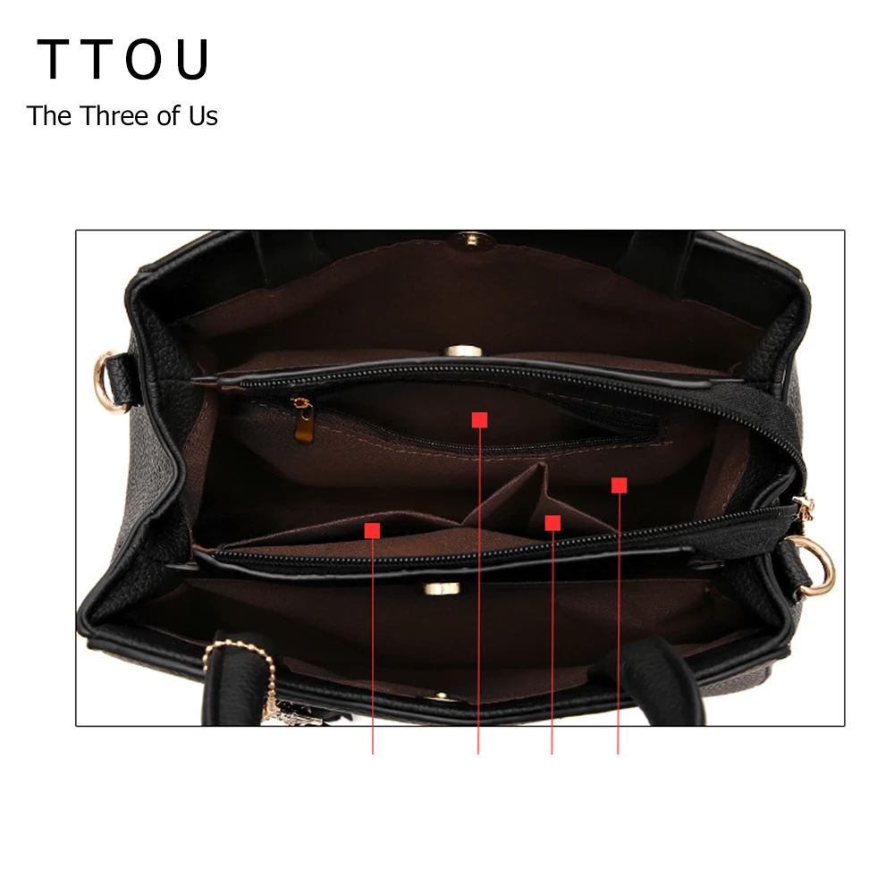 TTOU New Fashion Women Handbag Tassel High Quality PU Leather Totes Bags Brief Women Shoulder Bag Ladies Bags 2018