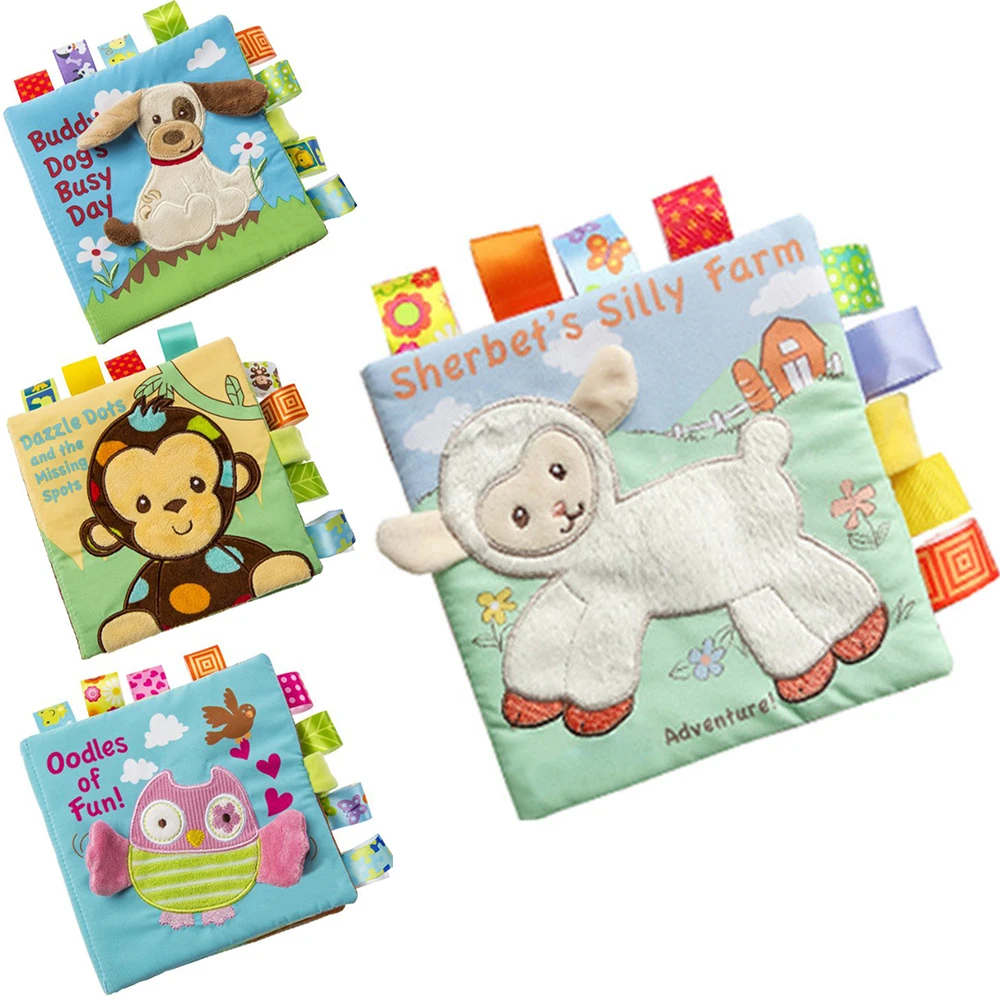 

Soft Cloth Books Infant Early Educational Stroller Rattle Hanging Toy Newborn Crib Bed Cute Baby Toys Activity Books 0-36 Months