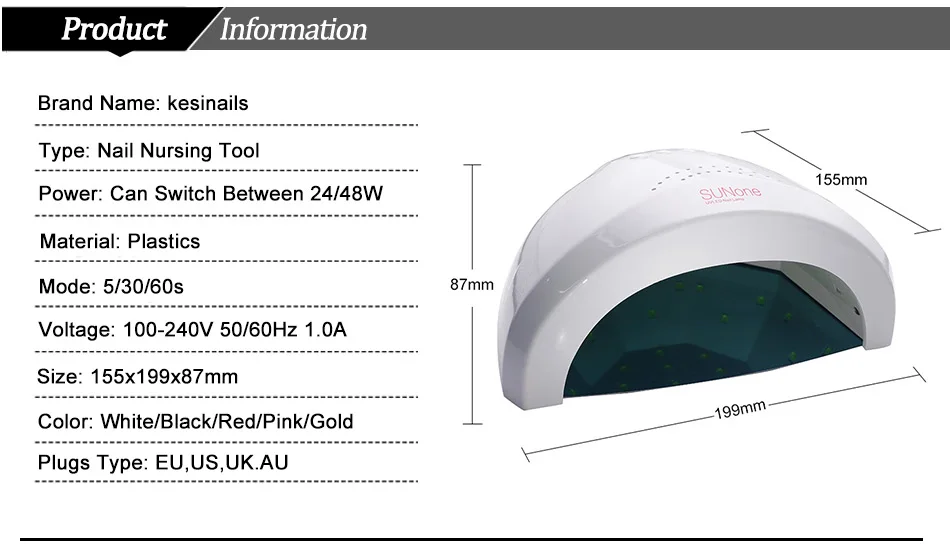 48 Вт УФ лампа для ногтей сушилка 28 светодиодов светильник 5S 30S 60S сушка для ногтей и ногтей гель для отверждения ногтей Сушилка для маникюра для Sunone