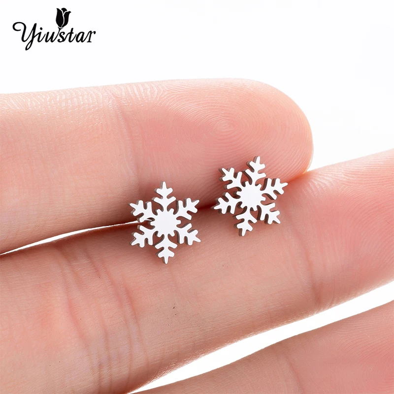 

Yiustar Stainelss Steel Cherry Stud Earrings for Women Sweet Flower Ear Stud Piercing Earings Girls Charming Christmas Party